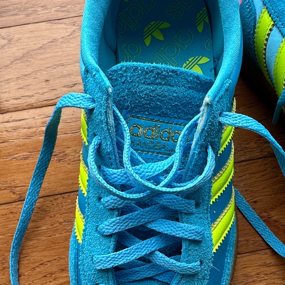 Adidas Handball Spezial "Sky Rush/Solar Yellow/Lucid Pink" Women's Shoe size 6 - Picture 10 of 11